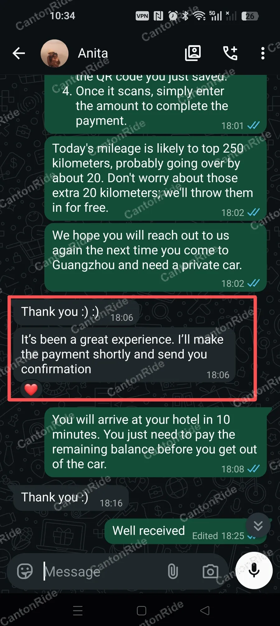 Conversation with Anita after their CantonRide trip