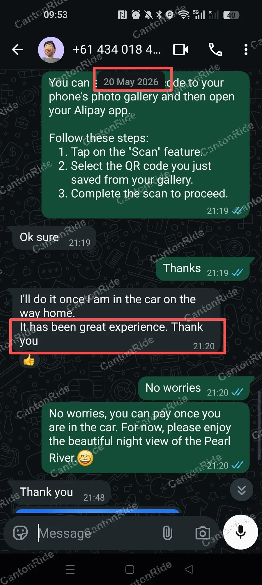 Conversation with Osama after their CantonRide trip
