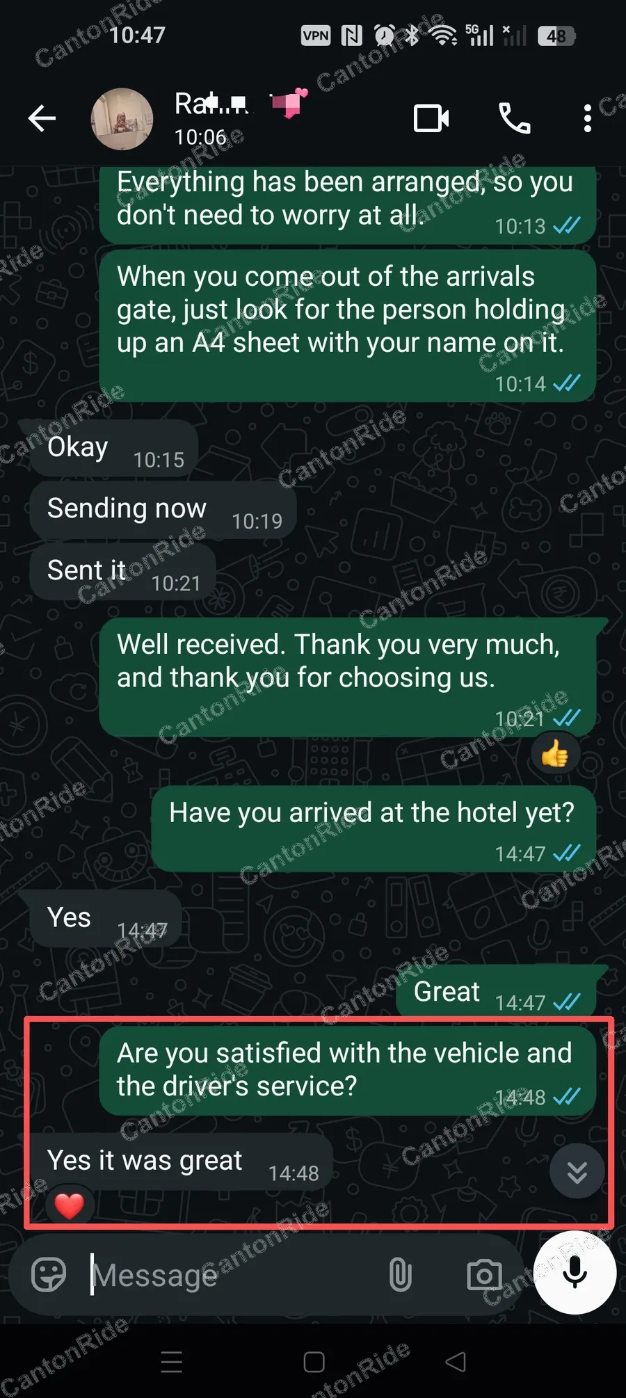 Conversation with Rahmat after their CantonRide trip