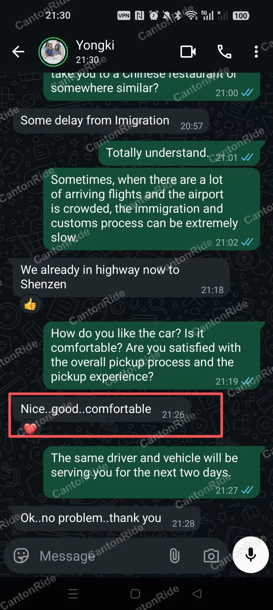 Conversation with Yongki after their CantonRide trip