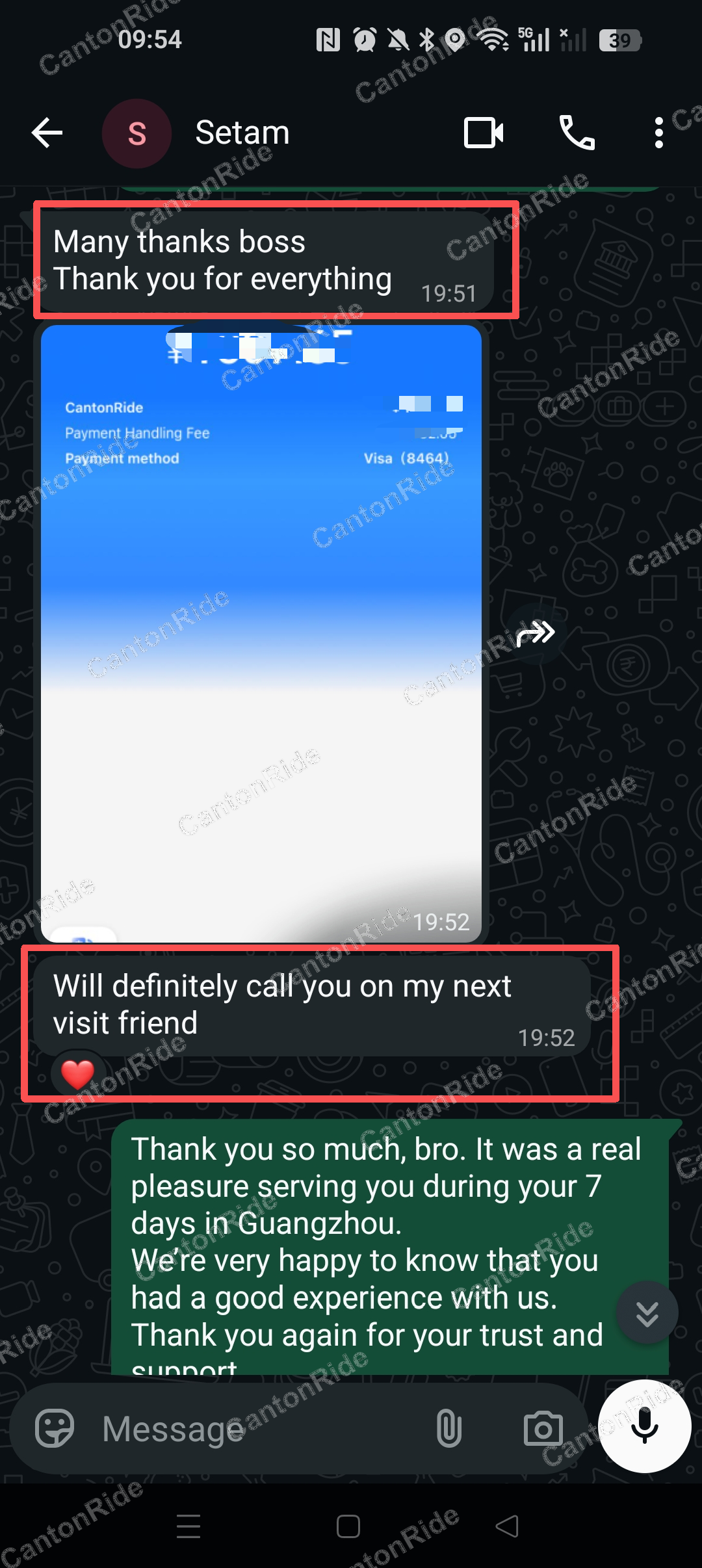 Conversation with Setam after their CantonRide trip